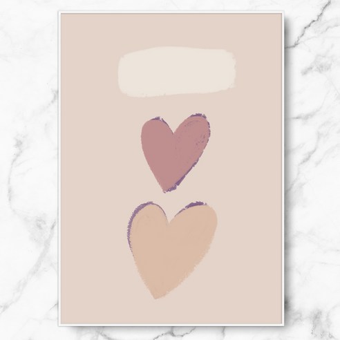 RYMD heart composition 수지 액자, 화이트