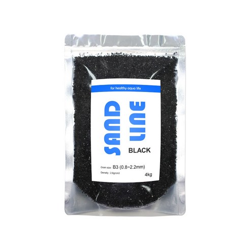 샌드라인 B3 흑사 수족관바닥재 0.8~2.2mm 4kg, 블랙, 1개