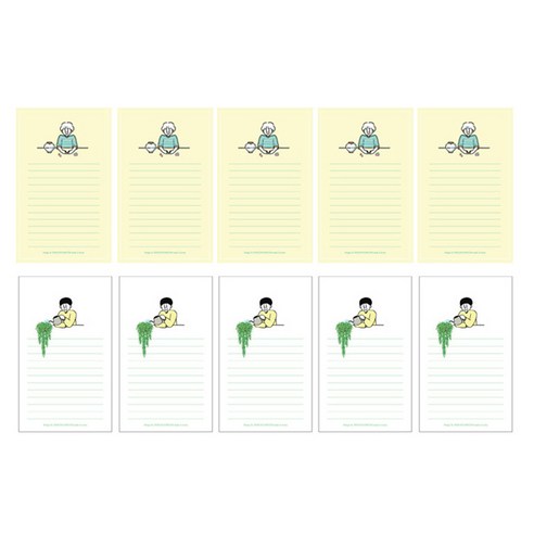 디자인곰곰 마이유 편지지 S 2종 세트, 종이접기, 화분, 5세트