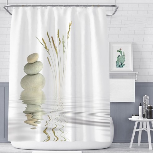 플로즈 풍경 스타일 방수 욕실 샤워 커튼 A01 120 cm x 180 cm, 1개