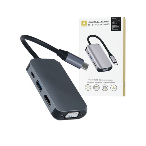 coms 노트북 C타입 멀티 도킹 4K HDMI VGA USB 3.0 PD 2.0, HA008