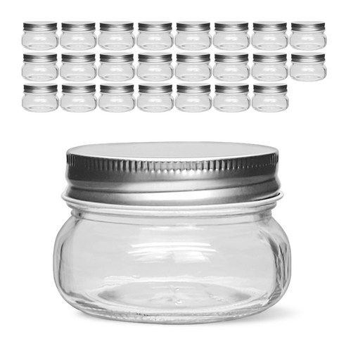 미르코리아 유리병 + 클래식 미르 자 철캡 실버 세트, 24세트, 150ml