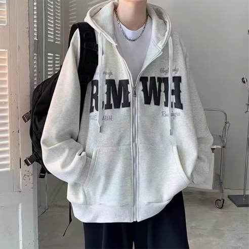 남성용 DM 알덥 프론트 포켓 후드 집업