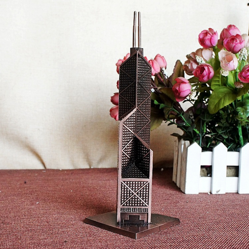 TCR 인테리어소품 홍콩 은행 타워 모형 오브제, 구리