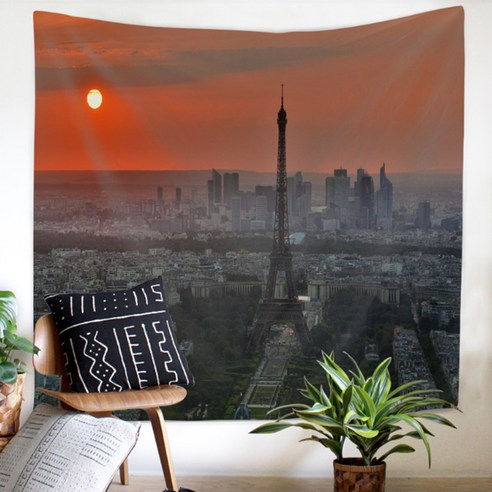 알로데 북유럽 파리 에펠 탑 풍경 패브릭 포스터 폴리에스터, NO 09