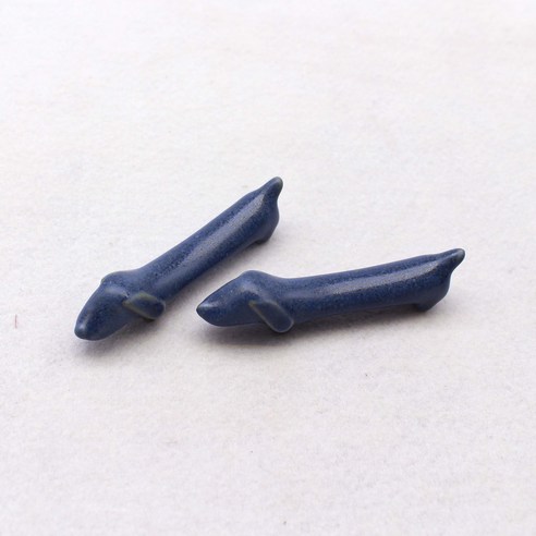 달소금 도자기 댕댕이 수저받침, 스틸블루, 2개