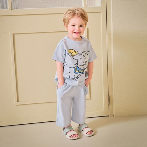 몰리멜리 디즈니 남아용 덤보 스케치 7부 상하의 세트