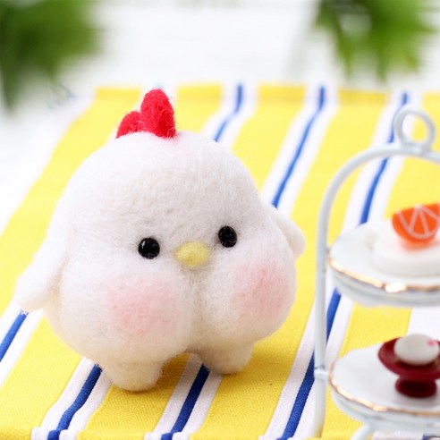 아트조이 DIY 양모펠트 키트, 1세트, 하얀닭