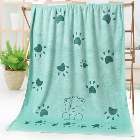 소니오 래빗앤베어 극세사 바스타월 비치타월 70 x 140 cm, 11 시안베어, 1개
