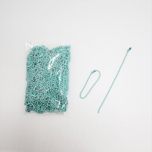 마다꾸미 볼체인 컬러군번줄 줄구슬 12cm, 민트, 50개