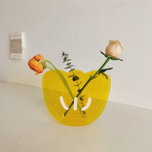 퍼니셀러 인스 북유럽 아크릴 꽃병, 옐로우