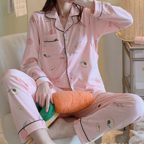 패션공감 임산부 수유 잠옷 핑크피치 상하 세트