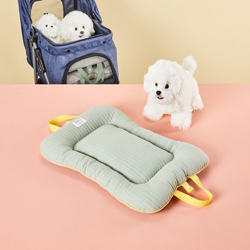 펫본 모던하우스 반려동물 누빔 유모차 쿠션, 1개, 그린