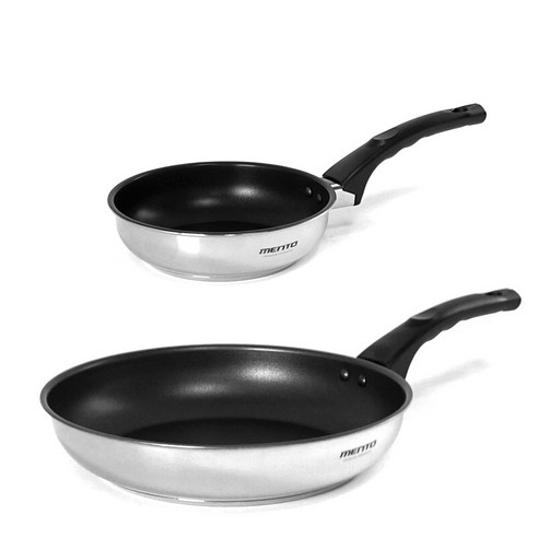 키친아트 멘토 열센서 인덕션 후라이팬 2종 세트, 혼합색상, 20cm + 28cm