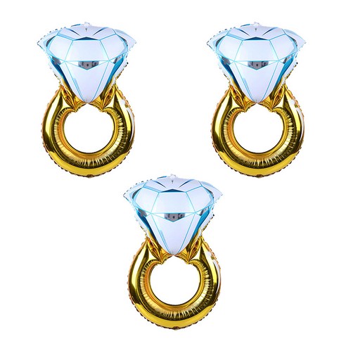 다이아몬드 반지 풍선, 혼합색상, 3개