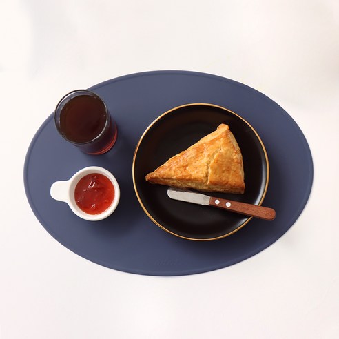 에이드엘 슬림 오발 실리콘 테이블매트 2p, 퍼플, 383 x 269mm
