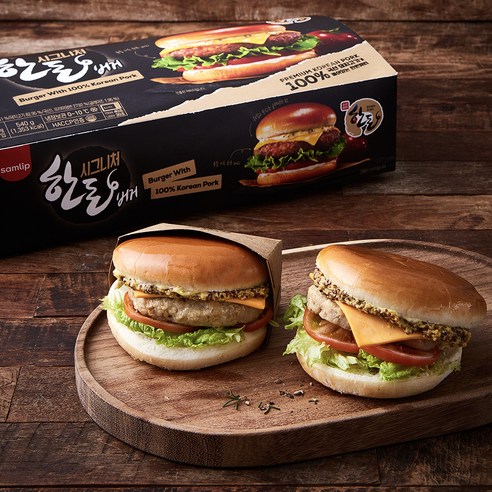 대림선 치즈버거 160g, 5개 롯데리아버거 10 삼립 시그니처 한돈버거 3개입, 540g, 3개