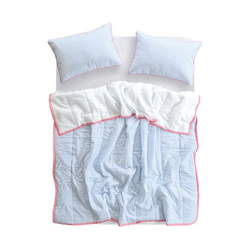 땀 걱정 없이 뽀송하게, 믹스앤매치 순면 서커 이불패드로 꿀잠 예약!