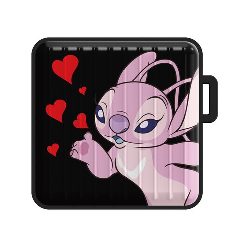 디즈니 스티치 블랙 아머 캐리어 버즈 라이브 케이스 + 키링, 입술