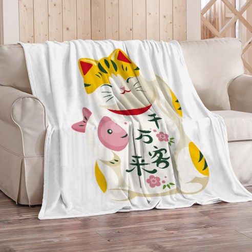 알럽홈 마네키네코 복고양이 대형 담요, Type7