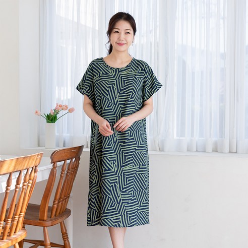 씨엘스토리 여성용 미로폴라 인견 소매 원피스 잠옷