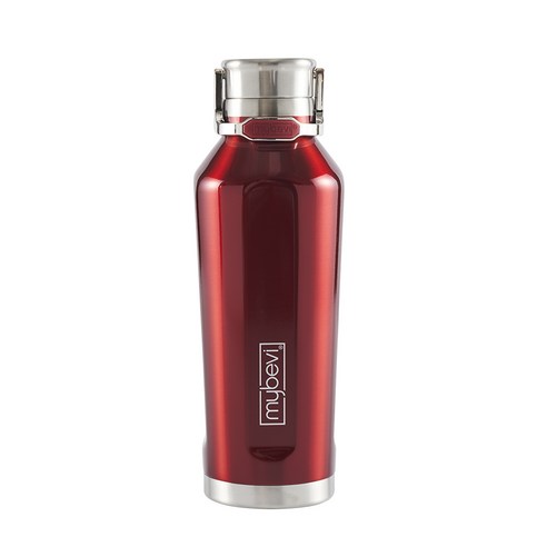 마이베비 콰트로 캔틴 캐리핸들 텀블러, 390ml, 메탈레드