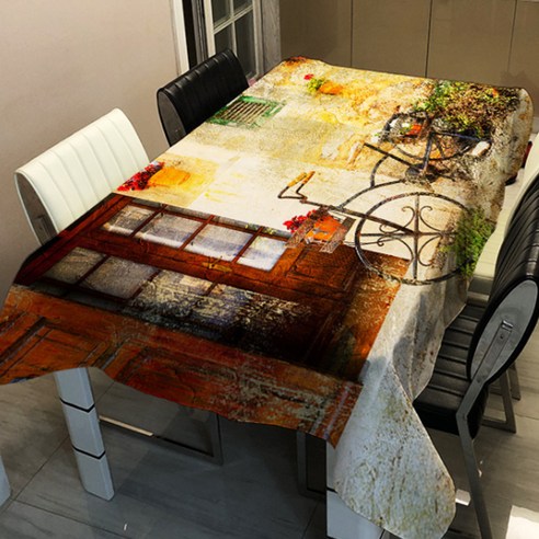 알럽홈 유럽 풍경 프린팅 스퀘어 홈 테이블 커버, TYPE15, 140 x 160 cm