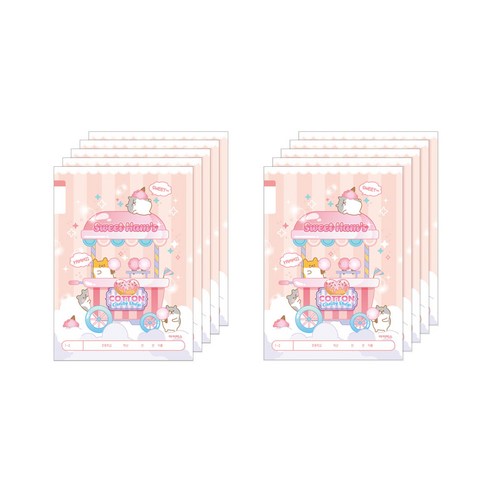 아이비스 여아용 무제 노트 초등 1-2 11572, 솜사탕, 10개