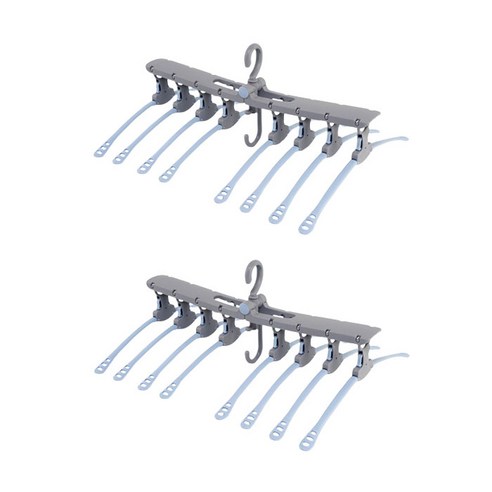 아리코 다기능 간편한 접이식 옷걸이, 2개, 블루