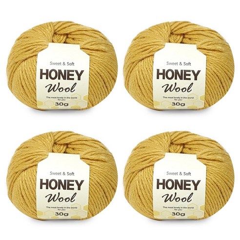 니뜨 허니울 뜨개실 30g x 4p, 연겨자