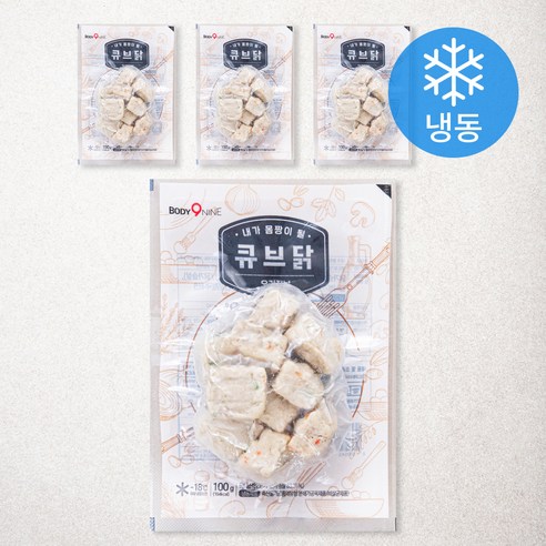 바디나인 내가 몸짱이될 큐브닭 오리지널 (냉동), 100g, 4개