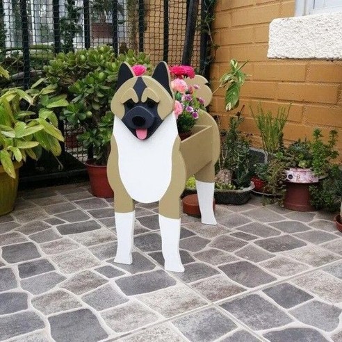 레오빈스 인테리어 화분 정리대 화단 받침대, 아메리칸아키타