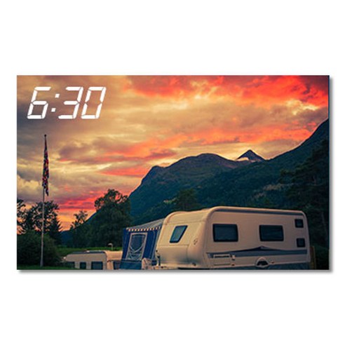 홈마인 LED 캔버스 프린팅 액자 시계 캠핑, 800-HM-CAMPING-22