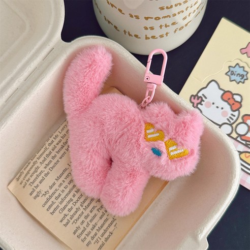 다다랜드 힙쟁이 고양이 인형 키링, 05 핑크, 1개, 10cm