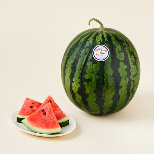 프리미엄 우곡 그린 수박, 8kg 미만, 1개