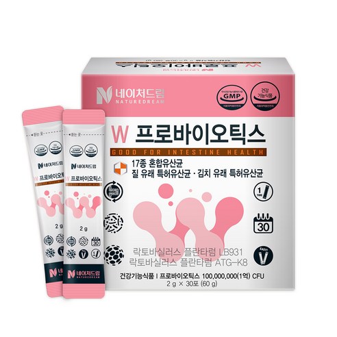 질유산균  네이처드림 W프로바이오틱스 질건강 유산균 30p, 1개, 60g