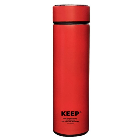 KEEP LED 터치식 온도표시 텀블러, 레드, 500ml