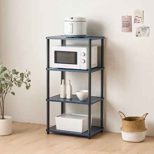 데일리 플라스틱 진열장 4단, 다크블루