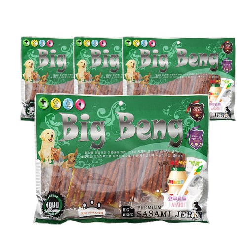 베스트무역 강아지 요구르트빅뱅 건조간식 대용량 400g, 오리라이스져키, 4개