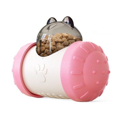 딩동펫 반려동물 스윙 오뚝이 간식볼 장난감, 핑크, 1개