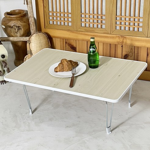 한일테이블 접이식 철제 다리 다용도 상 대 74 x 48 x 28 cm, 크림화이트(상판), 화이트(다리)