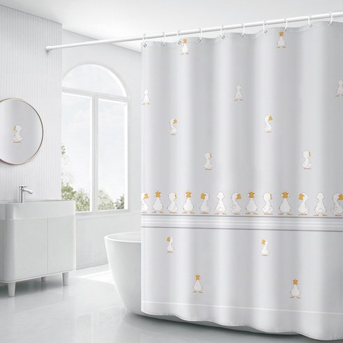 플로즈 홈 욕실 사이즈별 귀여운 샤워 커튼 A08 120 x 180 cm, 1개