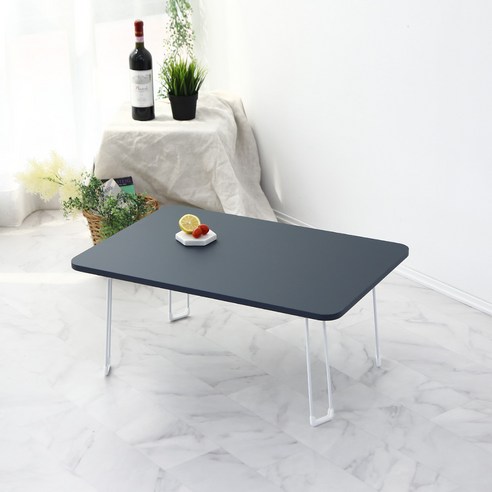 트리팜 PET 무광 오브제 라운드 접이식테이블 720 x 480 mm, 인디고블루