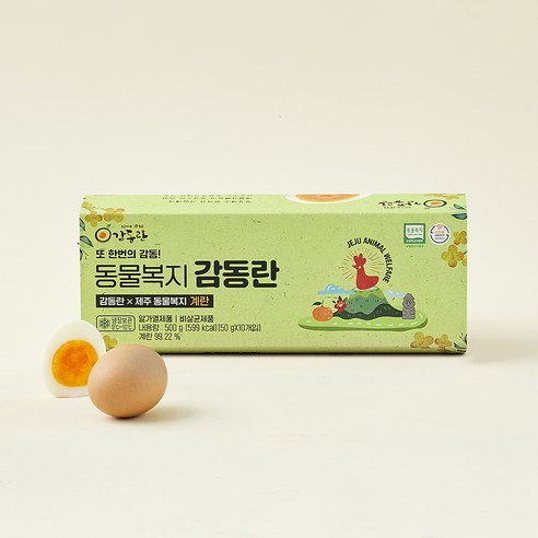 감동란 동물복지 인증 제주 계란 500g, 1개, 10구