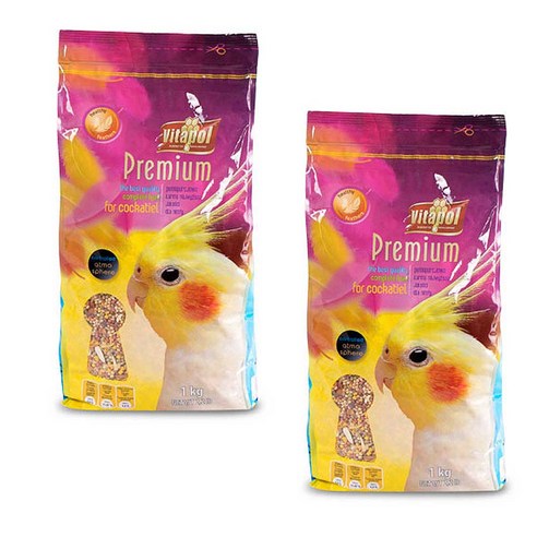 비타폴 프리미엄 중소형 앵무새 사료 ZVP-0222, 1kg, 2개
