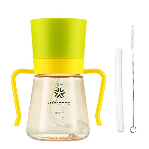 메똔느 PPSU M3 추 빨대컵 200ml, 그린, 1개