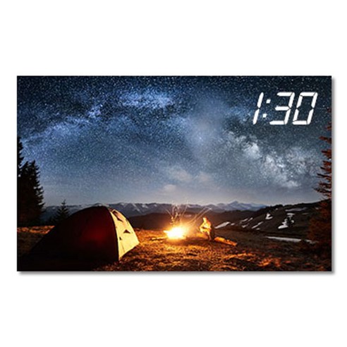 홈마인 LED 캔버스 프린팅 액자 시계 캠핑, 800-HM-CAMPING-04