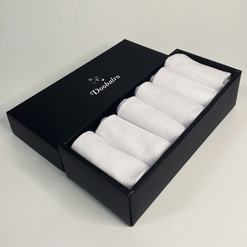 두발로 남성용 무지 중목 양말 프리미엄 6켤레 선물세트