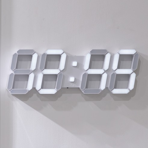 플라이토 하이브리드 유무선 C타입 인테리어 LED 벽시계 38cm, 화이트