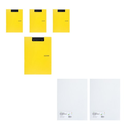 에코청운 에코컬렉터 클립보드 A4 4p + PP 명함 L홀더 A4 20p, 노랑(클립보드) + 투명(L홀더), 1개